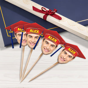 Custom Face Photo With Graduation Hat Cupcake Toppers For Party TH10 892497