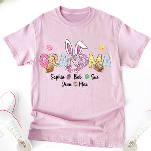 Easter Bunny Coquette Bow Gift For Family Custom Grandma And Kids Bright Shirt CH07 895354