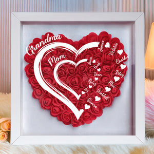 Custom Name Mom To Grandma Mother's Day Heart Flower Shadow Box TH10 892559