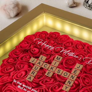 Personalized Family Name Crossword Art Flower Shadow Box For Mother's Day LM32 893277