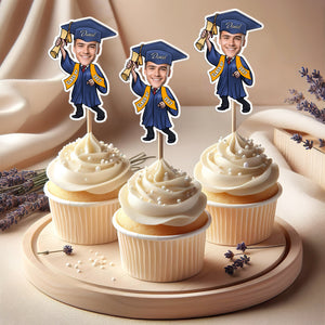 Custom Photo Graduate Personalized Cupcake Toppers Graduation Day Party Decor CH07 895328