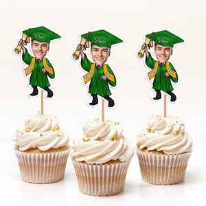 Custom Photo Graduate Personalized Cupcake Toppers Graduation Day Party Decor CH07 895328