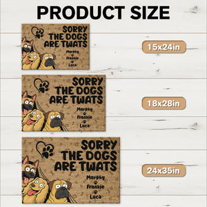 Sorry The Dogs Are Twats Personalized Welcome Doormat Gift For Dog Lover HO82 893720