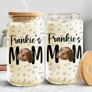 Custom Photo Dog Mom Personalized Glass Can With Lid Gift For Dog Lovers CH07 895526