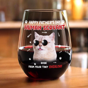 Custom Photo Happy Human Servant Personalized Wine Glass CH07 895444