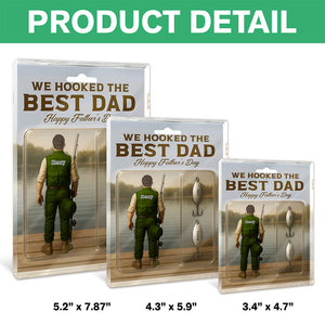 Personalized Hooked the Best Dad Ever Family Fishing Fun Acrylic Block Plaque LM32 893455