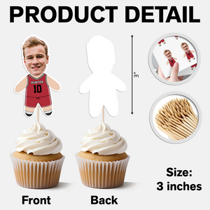 Custom Photo Basketball Team Decoration Cupcake Toppers HA75 892292