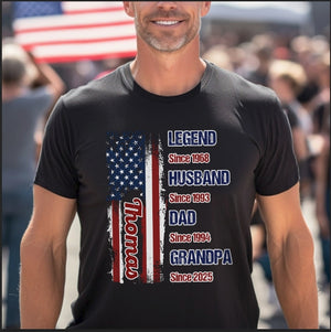 Personalized Legend Husband Dad Papa US Flag Dark Shirt CH07 895832