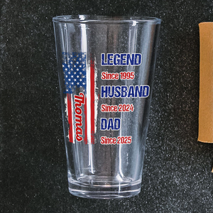 Personalized Legend Husband Dad Papa US Flag Beer Glass CH07 895846