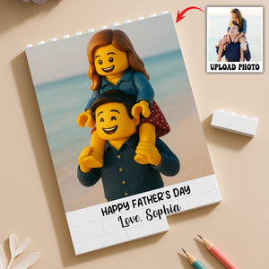 Custom Lego Photo Dad - Kid Family Rectangle Shaped Building Brick Blocks Gift LM32 893563