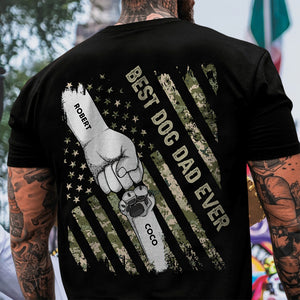 Fist Bumps Dad & Pet US Flag Back Shirt Personalized Father's Day Gift CH07 895904