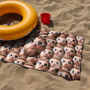 Custom Funny Face Photo Beach Towel Summer Party Gift CH07 895796