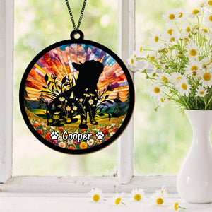 Custom Floral Dog Memorial Suncatcher For Dog Lovers TH10 894507