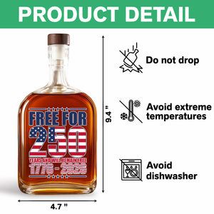 Free For America 250 Years Whiskey Bottle TH10 894599