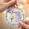 Personalized Name Letter God Says I Am Flower Toile De Jouy Style Glass Ornament LM32 895363