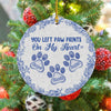 Personalized You Left Paw Prints On My Heart Toile De Jouy Style For Dog Lover Ceramic Ornament HA75 897154