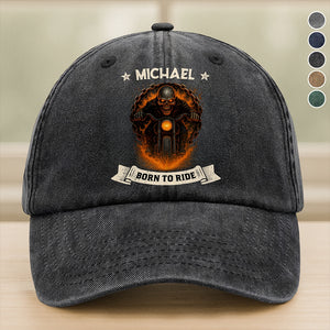 Born To Ride Personalized Biker Lovers Denim Cap CH07 896548
