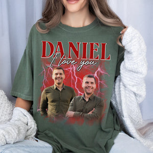 Custom Girlfriend Boyfriend Photo Vintage Bootleg Couple Comfort Shirt HO82 894904
