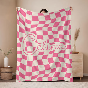 Custom Name Personalized Checker Design Blanket For Family TH10 894983