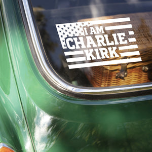 I Am Charlie Kirk Flag USA Memorial MAGA Car Window Decal Sticker LM32 67781