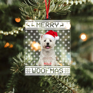Custom Dog Cat Photo Merry Christmas Acrylic Ornament CH07 896618