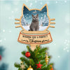 Custom Photo Cat Wishing You A Purfect Christmas Tree Topper CH07 896844
