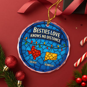 Personalized Gift Family Love Knows No Distance Glass Ornament LM32 895627