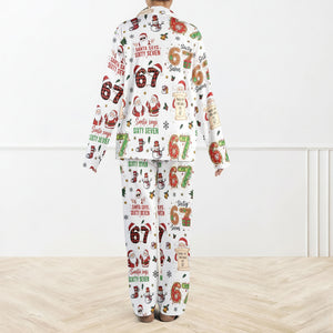 Santa Says Six Seven Meme Christmas Pajamas Set For Women and Kids LM32 897365