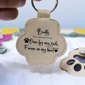 Personalized Sympathy Gift Pet Fur Hair Keepsake Leather Paw Keychain LM32 897371