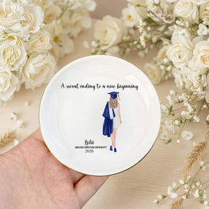 The Tassle Was Worth The Hassle - Family Personalized Custom Jewelry Dish - Graduation Gift For Family Members, Siblings, Brothers, Sisters 857416