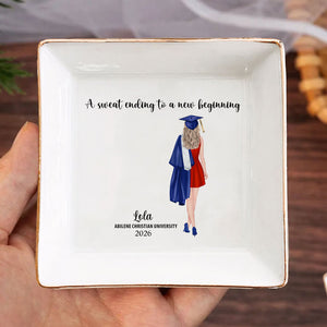 The Tassle Was Worth The Hassle - Family Personalized Custom Jewelry Dish - Graduation Gift For Family Members, Siblings, Brothers, Sisters 857416