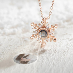 Personalised Snowflake Projection Necklace with Photo and I Love You For Couple TH10 898237