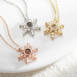 Personalised Snowflake Projection Necklace with Photo and I Love You For Couple TH10 898237