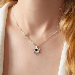 Personalised Snowflake Projection Necklace with Photo and I Love You For Couple TH10 898237