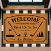 Custom Family Name Welcome To Our Happy Place Doormat For Golf Lover TH10 169859