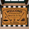 Custom Family Name Welcome To Our Happy Place Doormat For Golf Lover TH10 169859