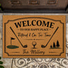 Custom Family Name Welcome To Our Happy Place Doormat For Golf Lover TH10 169859