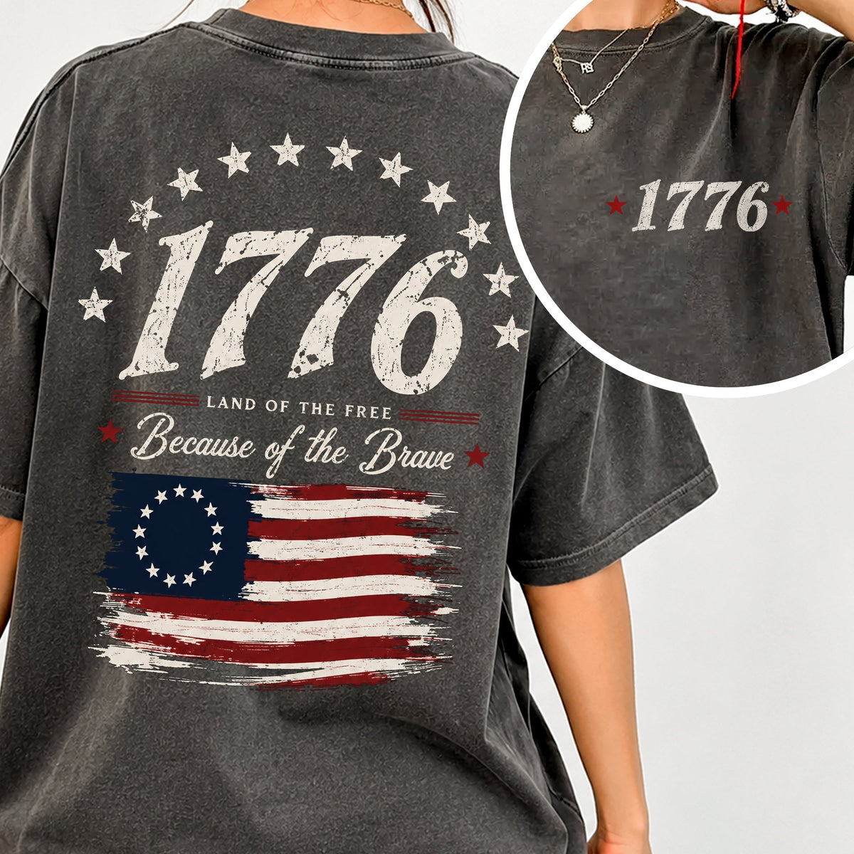 1776 Patriotic USA Flag Vintage Style Comfort Shirt HO82 902532