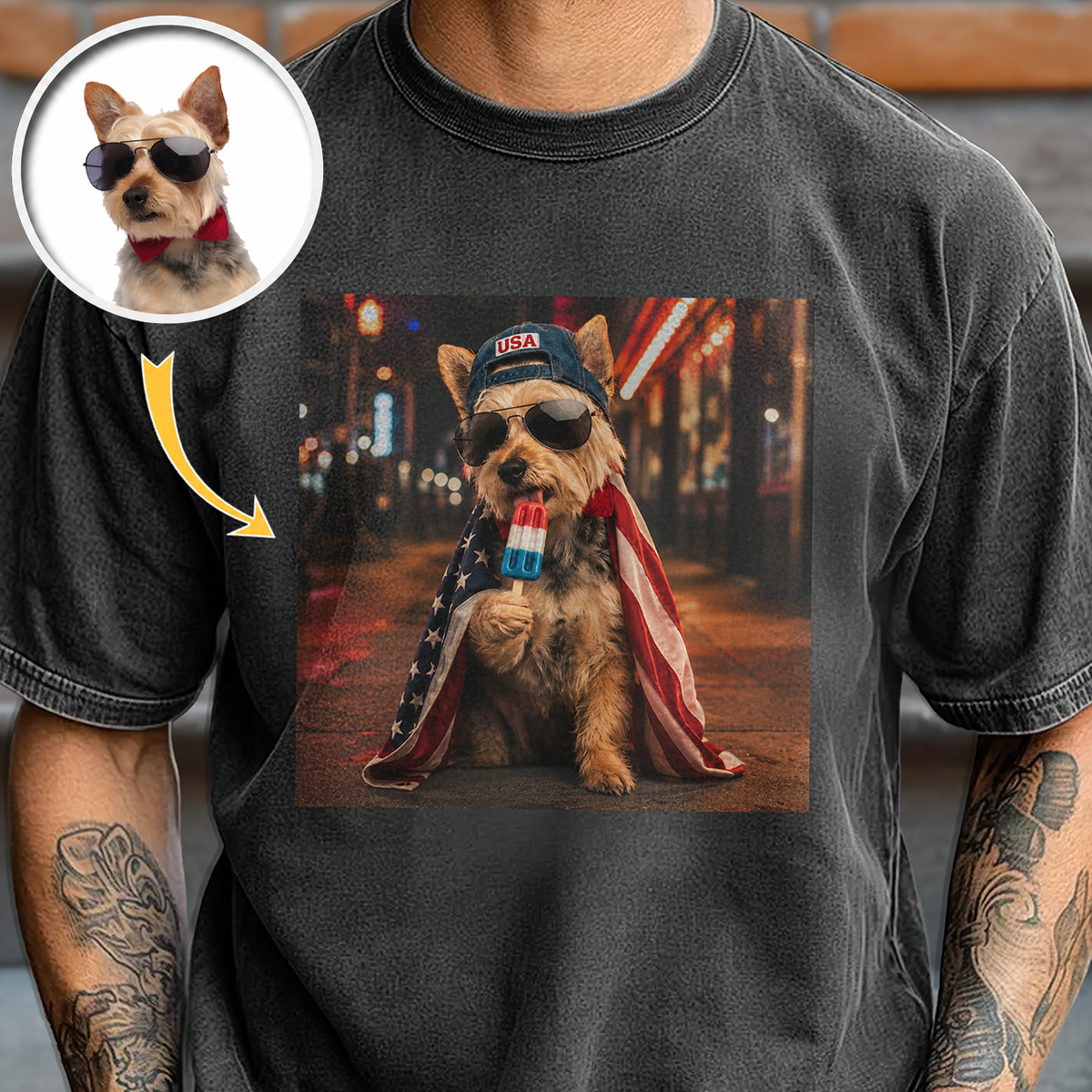 Custom Dog Photo My Dog Celebrate 250th Anniversary 4th Of July American Flag Comfort Shirt CH07 911882