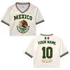 Custom Mexico Soccer Fitted Crop Top Jersey, Mexico Jersey Crop Tee, Game Day Shirt HO82 903004