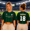 Personalized Women's Mexico World Football Jersey Crop Tee For Sport Lovers HA75 921794