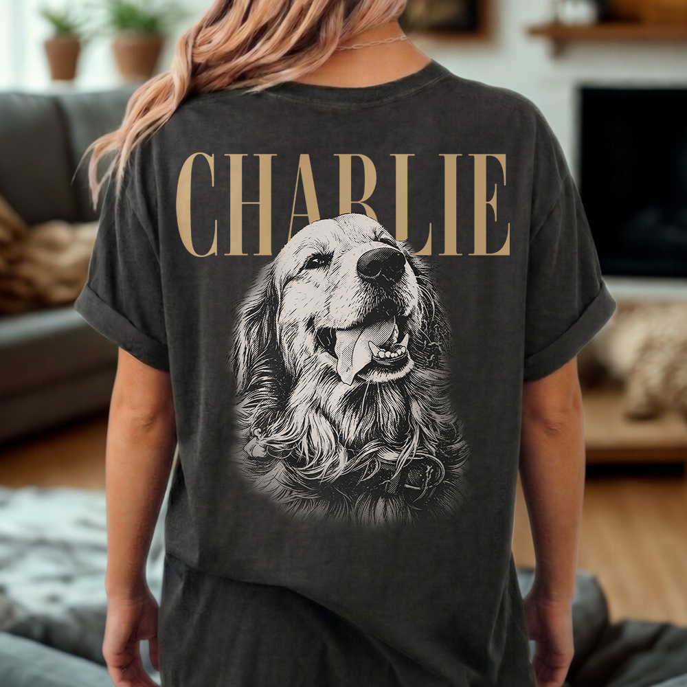 Custom Pet Face Shirt Vintage Style Back Comfort Shirt HO82 903208