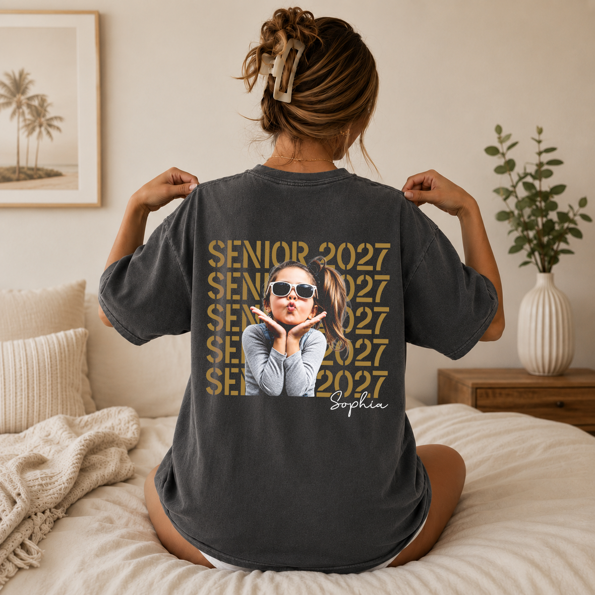 Custom Photo Senior 2027 Back Comfort Shirt - Personalized Senior Gift, Proud Family Gift HO82 903238