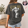 Custom Retro Photo Senior Mom EST. 2027 Back Comfort Shirt - Personalized Class of 2027 Gift, Proud Family Gift HO82 903264