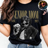 Custom Vintage Photo Senior Mom EST. 2027 Dark Shirt - Personalized Class of 2027 Gift, Proud Family Gift HO82 903266