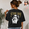 Custom Retro Photo Senior Mom EST. 2027 Back Comfort Shirt - Personalized Class of 2027 Gift, Proud Family Gift HO82 903264