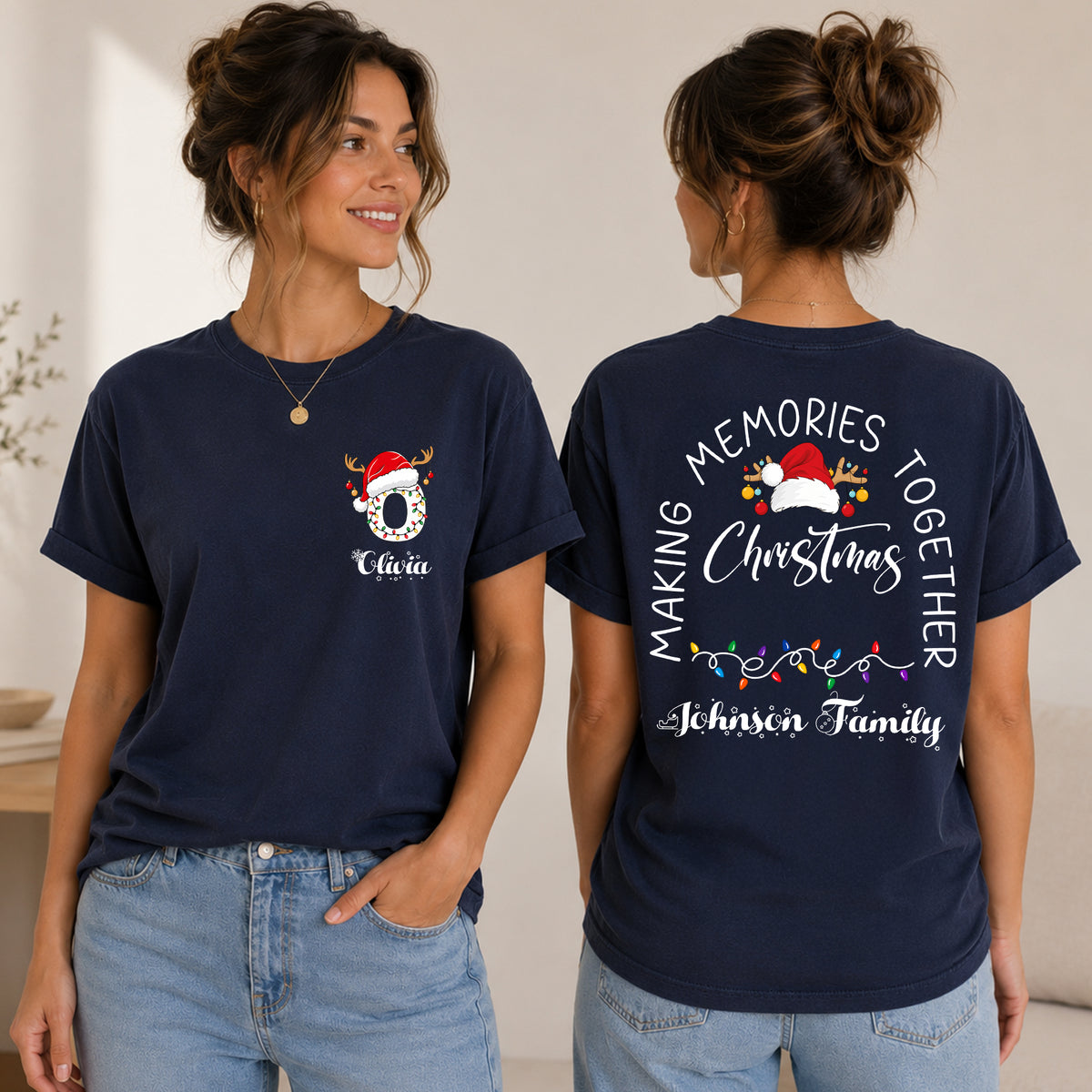 Custom Family Christmas Front & Back Comfort Shirt HA75 921924