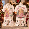 Have A Holly Pink Country Christmas Pajamas Set, Western Family Holiday PJs LM32 670157