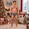 Personalized Funny Hairy Chest Men's Colorful Christmas Lights Underwear Onesie Pajamas HO82 903682