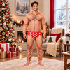 Personalized Funny Hairy Chest Men's Christmas Pattern Underwear Onesie Pajamas HO82 903686